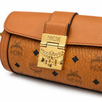MCM Park Avenue Flap Bag Visetos | Cognac Monogram Leather Shoulder Bag — Dry Cognac