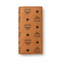 MCM Visetos Classic Long Wallet | Zip-Around Leather Wallet in Cognac & Black — Designer Monogram Continental Purse for Men & Women