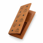 MCM Visetos Classic Long Wallet | Zip-Around Leather Wallet in Cognac & Black — Designer Monogram Continental Purse for Men & Women