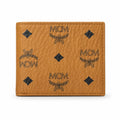 MCM Visetos Classic Bifold Wallet | Short Leather Folding Wallet in Cognac — Designer Monogram Card Holder for Men & Women