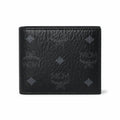 MCM Visetos Classic Men's Bifold Wallet | Short Leather Folding Wallet in Black — Designer Monogram Card Holder for Him