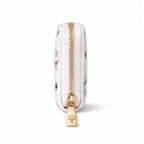 MCM Visetos Classic Small Zip Wallet | Compact Coin Purse & Card Holder in White — Designer Monogram Leather Accessory for Women
