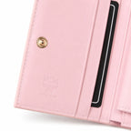 MCM Patricia Visetos Trifold Wallet | Small Flap Wallet in Pink — Designer Monogram Leather Card Holder & Purse for Women