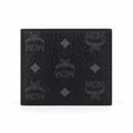 MCM Visetos Classic Bifold Wallet | Slim Leather Folding Wallet in Black — Designer Monogram Card Holder for Men & Women