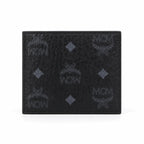 MCM Visetos Classic Bifold Wallet | Slim Leather Folding Wallet in Black — Designer Monogram Card Holder for Men & Women