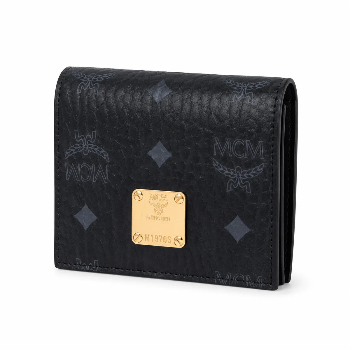 MCM Visetos Classic Bifold Wallet | Slim Leather Folding Wallet in Black — Designer Monogram Card Holder for Men & Women