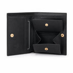 MCM Visetos Classic Bifold Wallet | Slim Leather Folding Wallet in Black — Designer Monogram Card Holder for Men & Women