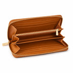 MCM Visetos Classic Zip-Around Long Wallet | Large Leather Wallet in Cognac — Designer Monogram Purse & Card Organizer for Women
