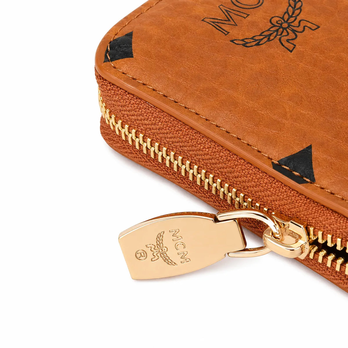 MCM Visetos Classic Zip-Around Long Wallet | Large Leather Wallet in Cognac — Designer Monogram Purse & Card Organizer for Women