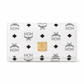 MCM Visetos Classic Trifold Long Wallet | Flap Leather Wallet in White — Designer Monogram Purse & Card Organizer for Women