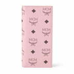MCM Visetos Classic Trifold Long Wallet | Flap Leather Wallet in Pink — Designer Monogram Purse & Card Organizer for Women