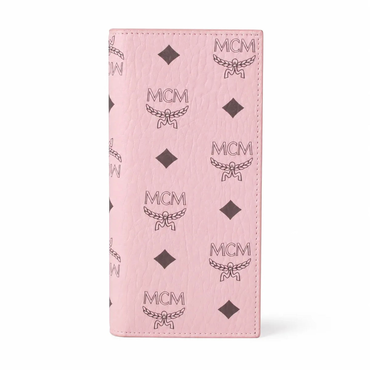 MCM Visetos Classic Trifold Long Wallet | Flap Leather Wallet in Pink — Designer Monogram Purse & Card Organizer for Women