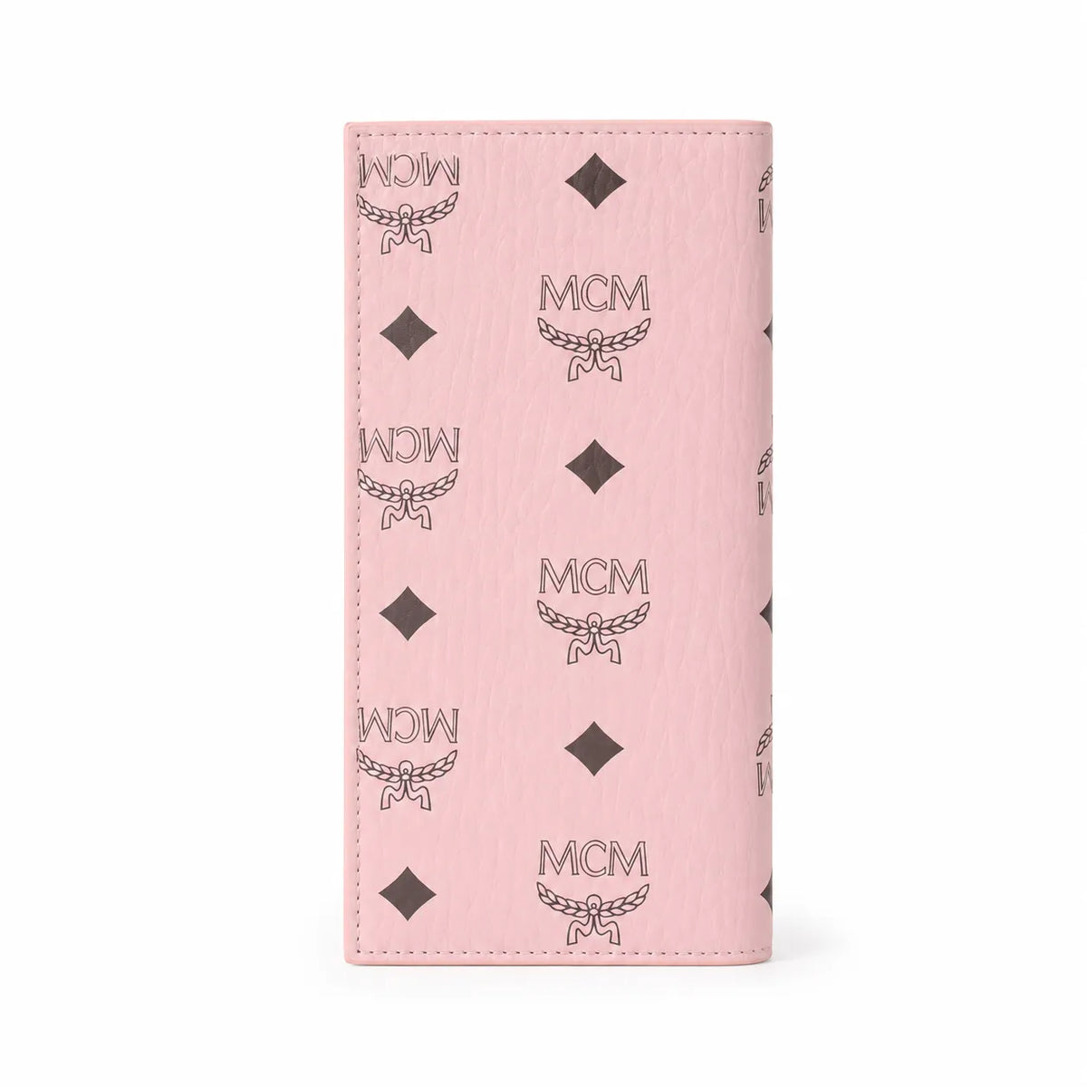 MCM Visetos Classic Trifold Long Wallet | Flap Leather Wallet in Pink — Designer Monogram Purse & Card Organizer for Women