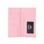 MCM Visetos Classic Trifold Long Wallet | Flap Leather Wallet in Pink — Designer Monogram Purse & Card Organizer for Women