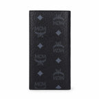 MCM Visetos Classic Trifold Long Wallet | Flap Leather Wallet in Black — Designer Monogram Purse & Card Organizer for Women
