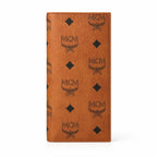 MCM Visetos Classic Trifold Long Wallet | Flap Leather Wallet in Cognac — Designer Monogram Purse & Card Organizer for Women