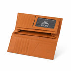 MCM Visetos Classic Trifold Long Wallet | Flap Leather Wallet in Cognac — Designer Monogram Purse & Card Organizer for Women
