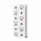 MCM Visetos Classic Trifold Long Wallet | Flap Leather Wallet in White — Designer Monogram Purse & Card Organizer for Women