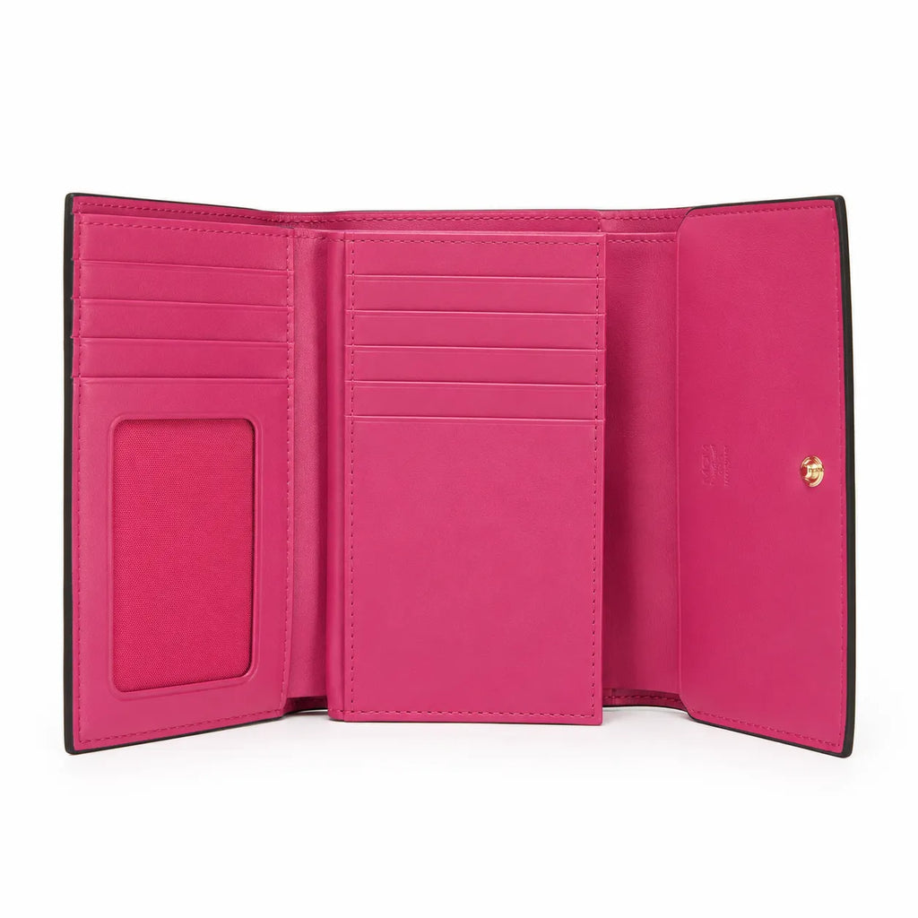 MCM Visetos Classic Bifold Wallet | Small Leather Flap Purse in Cognac — Designer Monogram Short Wallet & Card Organizer for Women