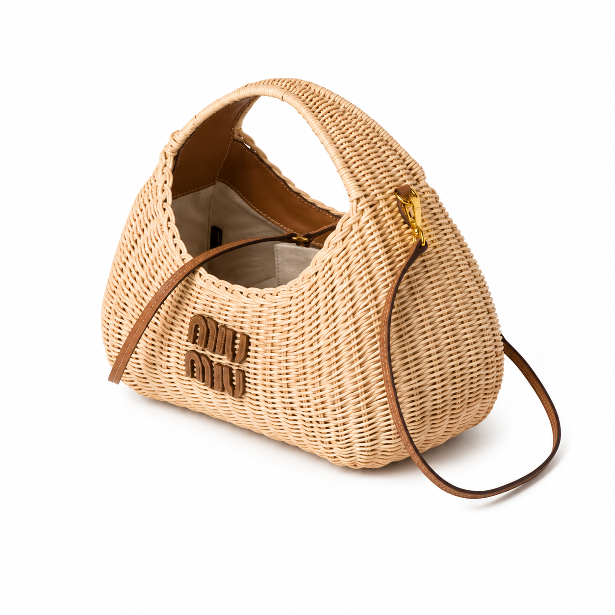 Miu Miu Wander Collection Wicker Handbag (Large)