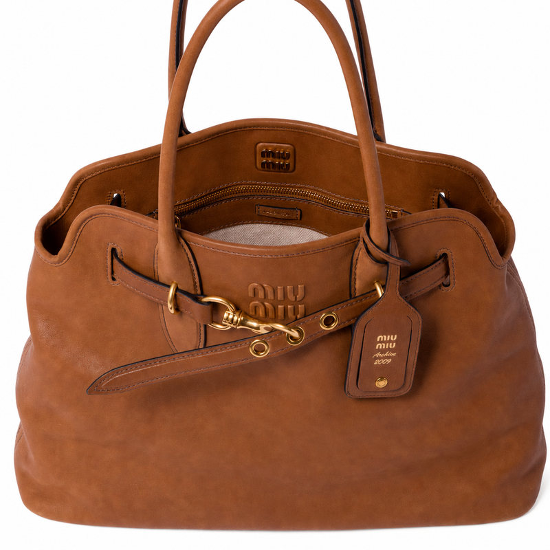 Miu Miu Aventure Nappa Leather Large Handbag – Luxury Designer Bag