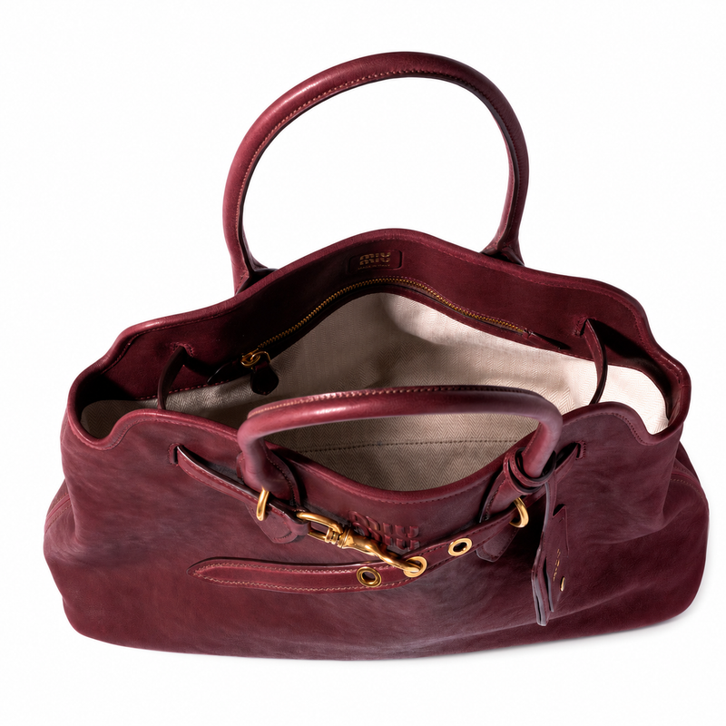 Miu Miu Aventure Nappa Leather Large Handbag – Luxury Designer Bag