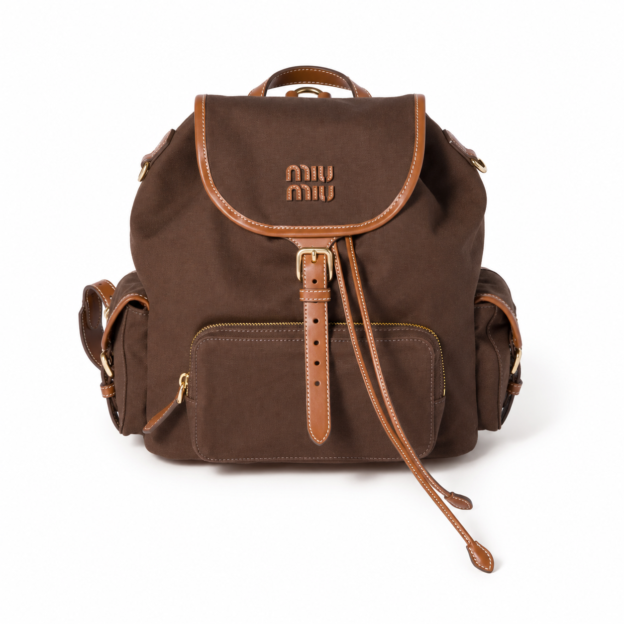 Miu Miu Spring/Summer 2026 Canvas and Leather Backpack