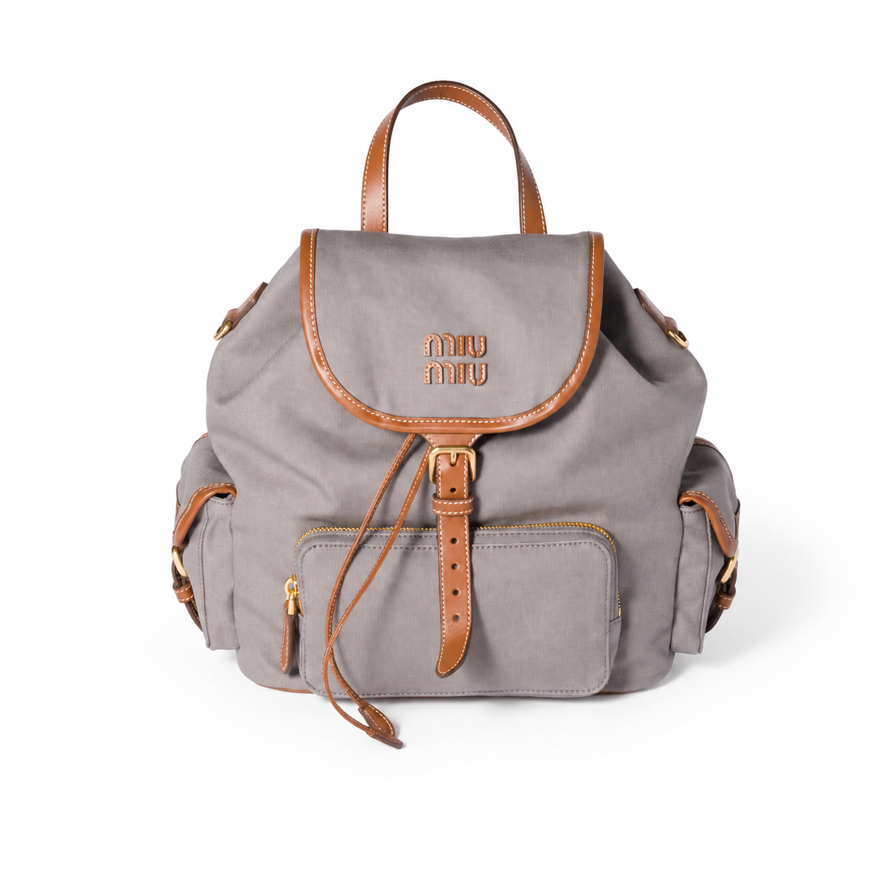 Miu Miu Spring/Summer 2026 Canvas and Leather Backpack