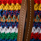 Miu Miu Rainbow-Striped Crochet Tote Bag