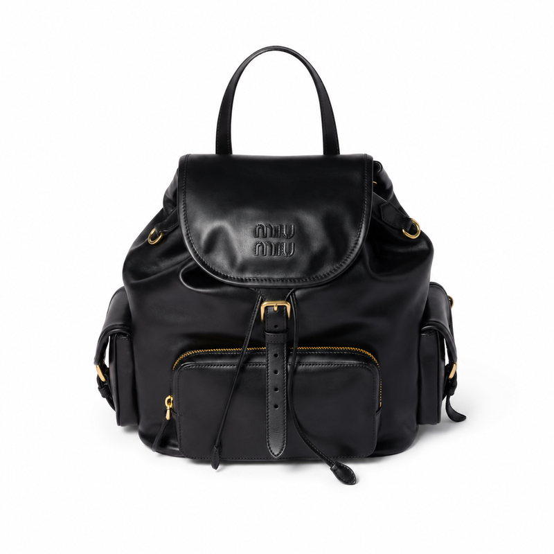 Miu Miu Preppy Style Leather Backpack – Luxury Designer Backpack
