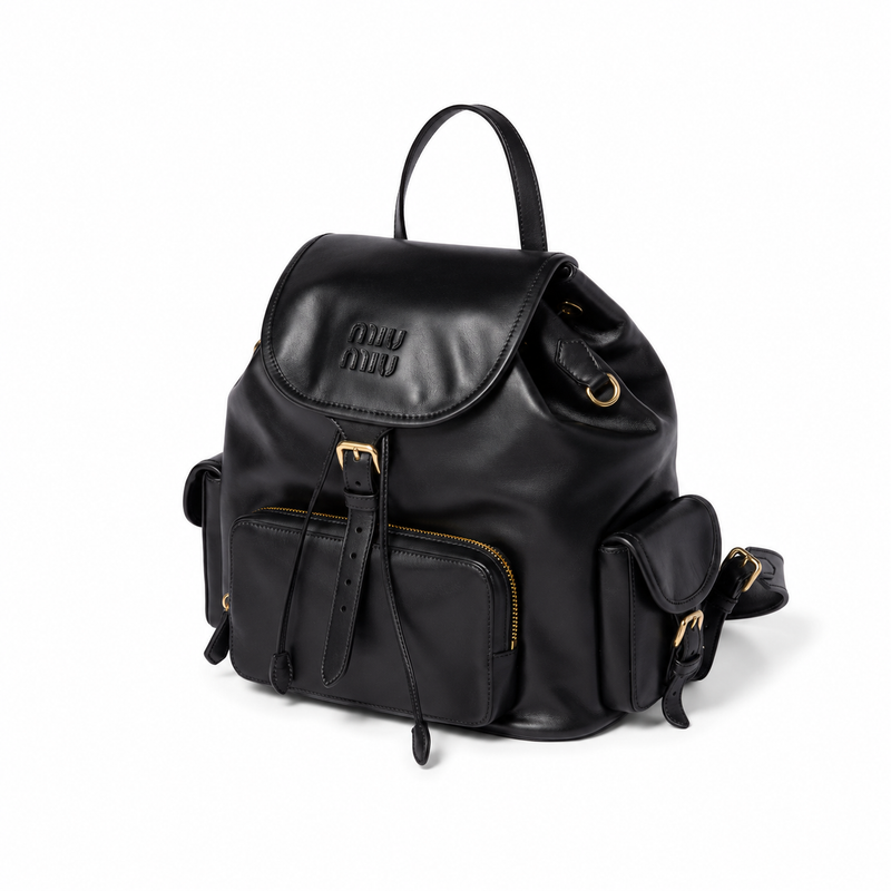 Miu Miu Preppy Style Leather Backpack – Luxury Designer Backpack