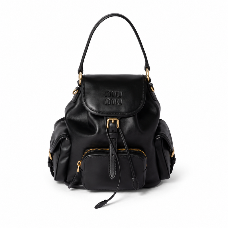 Miu Miu Preppy Style Leather Backpack – Luxury Designer Backpack