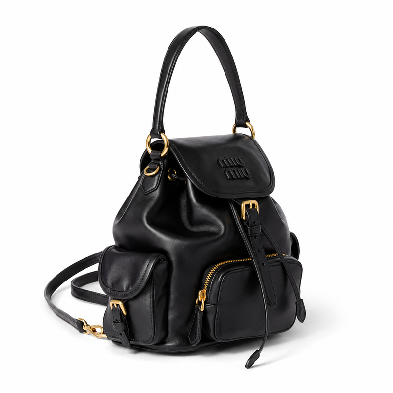 Miu Miu Preppy Style Leather Backpack – Luxury Designer Backpack