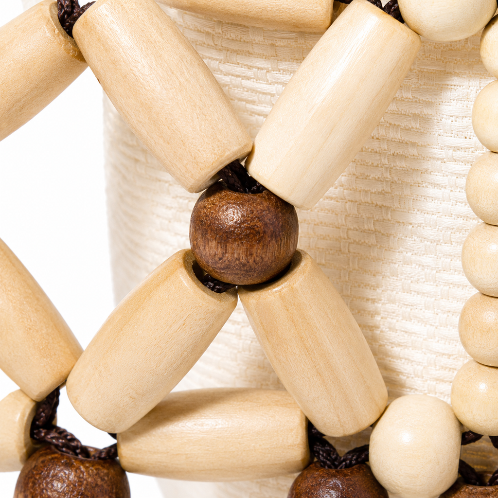 Miu Miu Summer 2026 Woven Wooden Bead Bucket Bag