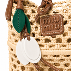 Miu Miu Raffia Crochet Bucket Bag