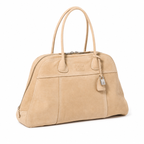 Miu Miu Vivant Series Beige Suede Bowling Bag