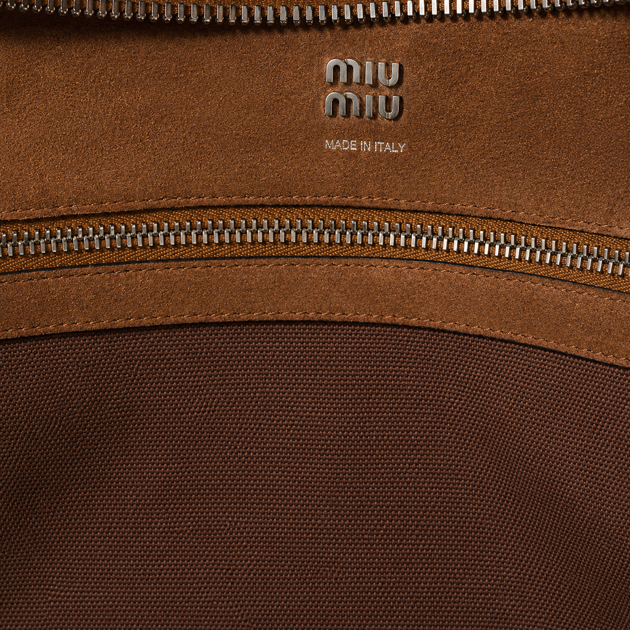 Miu Miu Vivant brown suede bowling bag