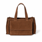 Miu Miu Utilitaire brown suede top-handle crossbody bag