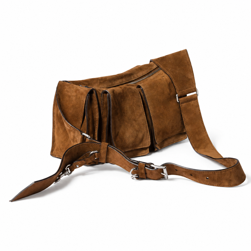 Miu Miu Utilitaire Suede Shoulder Bag – Cocoa Brown Designer Handbag