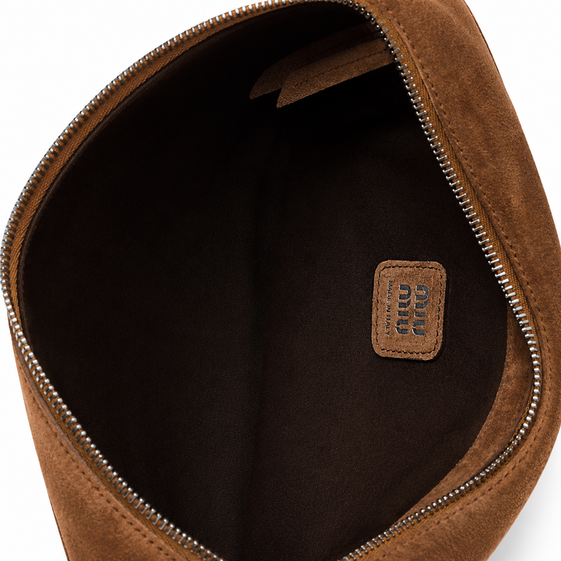 Miu Miu Utilitaire Suede Shoulder Bag – Cocoa Brown Designer Handbag