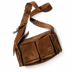 Miu Miu Utilitaire Suede Shoulder Bag – Cocoa Brown Designer Handbag