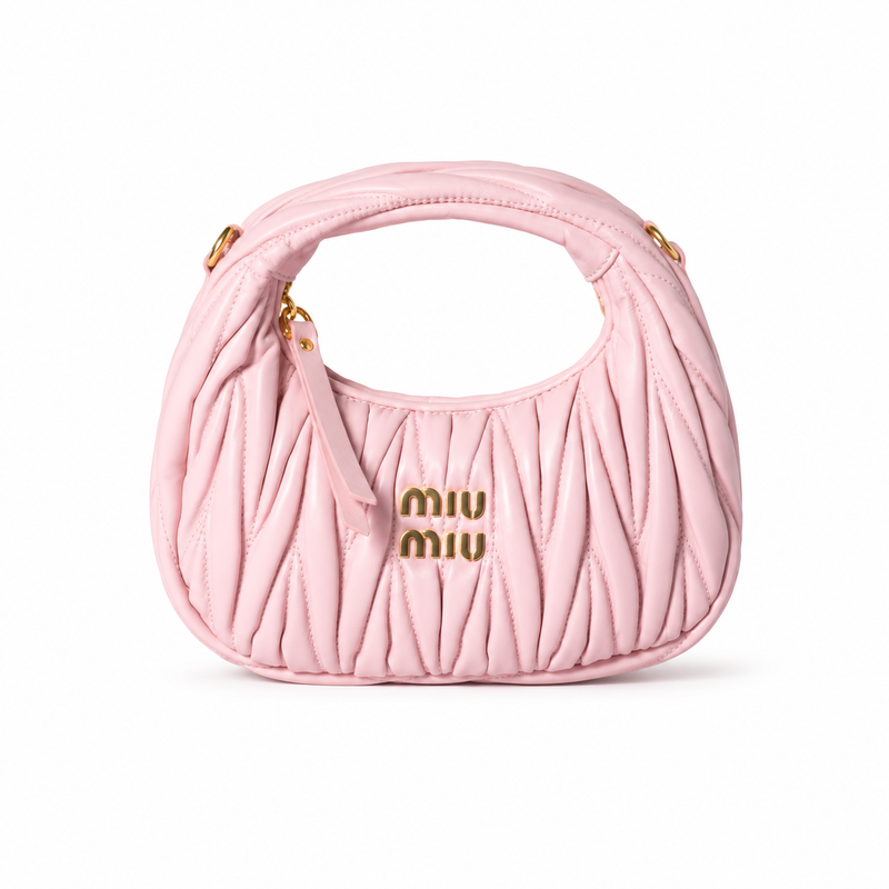 Miu Miu Wander Matelassé Nappa Leather Mini Hobo Bag – Luxury Designer Handbag