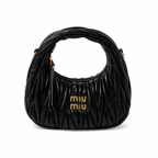 Miu Miu Wander Matelassé Nappa Leather Mini Hobo Bag – Luxury Designer Handbag