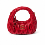 Miu Miu Wander Matelassé Nappa Leather Mini Hobo Bag – Luxury Designer Handbag