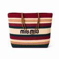 Miu Miu Spring Summer 2026 Woven Fabric Large Tote Bag