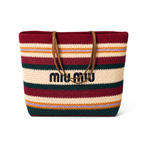 Miu Miu Spring Summer 2026 Woven Fabric Large Tote Bag