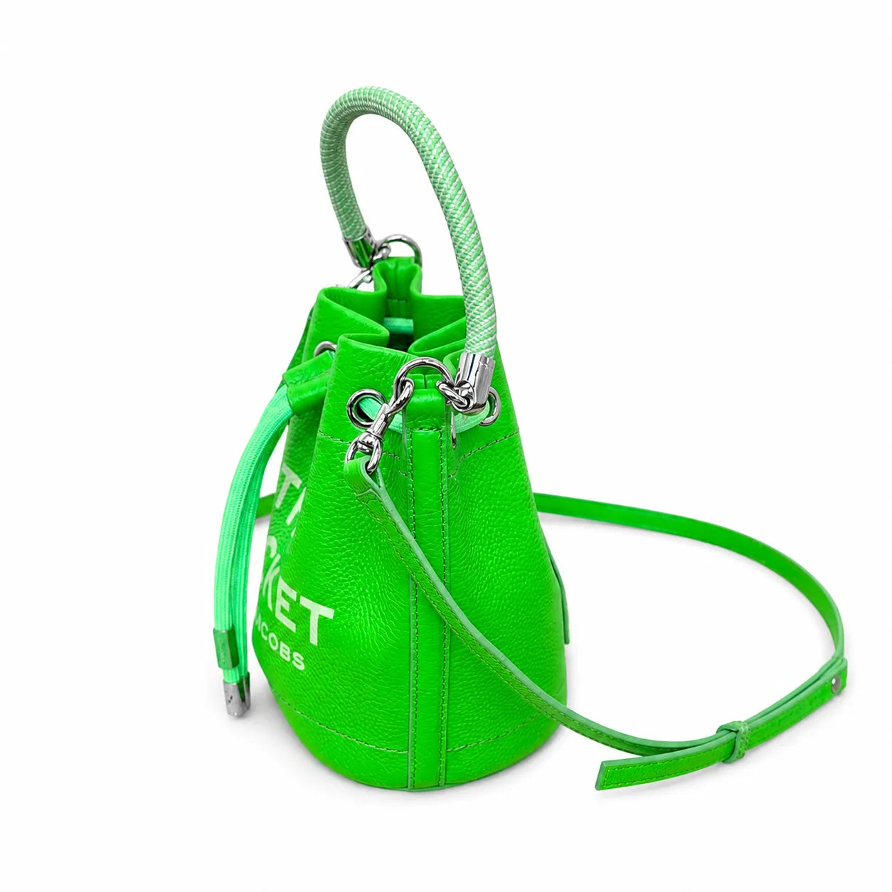 Marc Jacobs The Bucket Mini Pebble-Grain Leather Drawstring Bucket Bag with GoldHardware