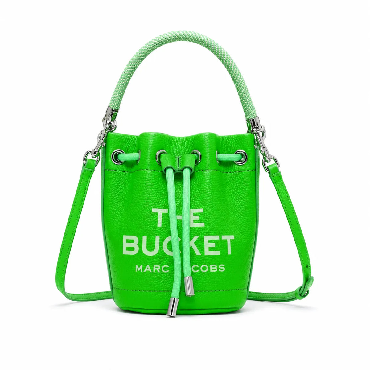 Marc Jacobs The Bucket Mini Pebble-Grain Leather Drawstring Bucket Bag with GoldHardware
