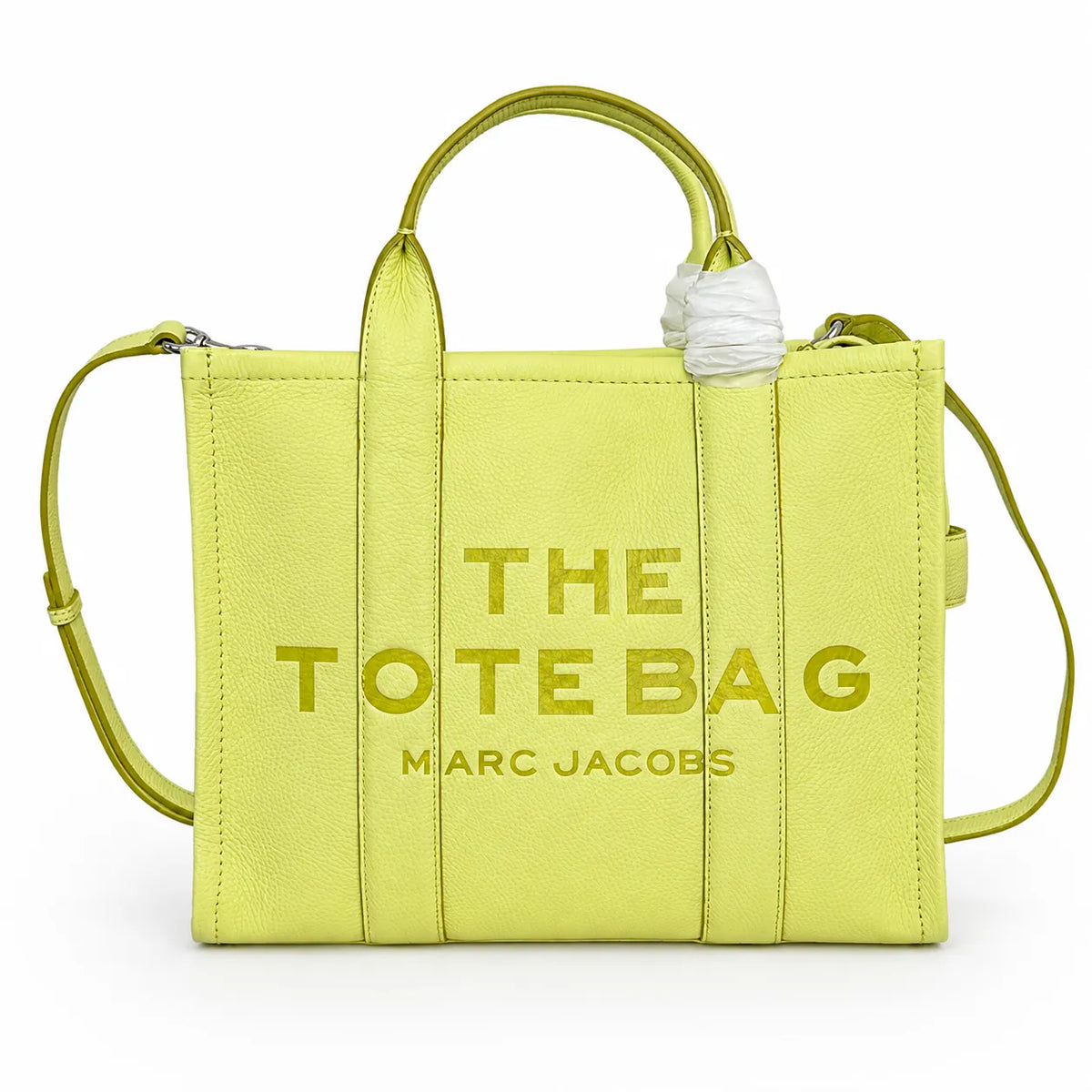 Marc Jacobs The Leather Small Tote Bag Kiwi Green Full Grain Leather Women's Crossbody Handbag