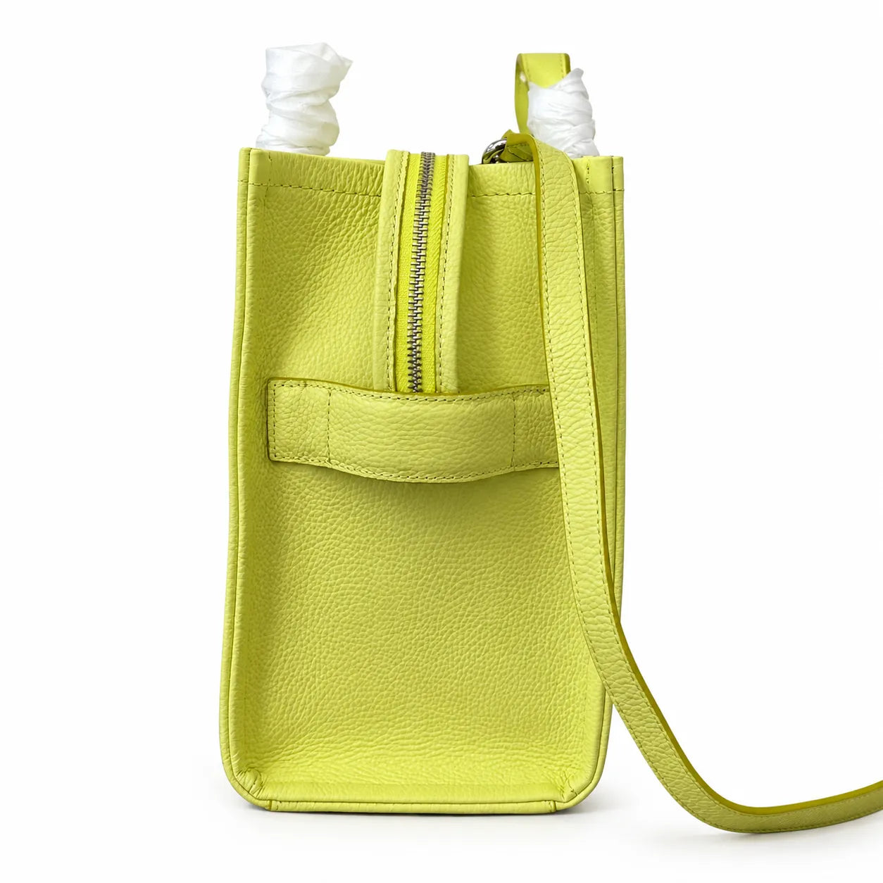 Marc Jacobs The Leather Small Tote Bag Kiwi Green Full Grain Leather Women's Crossbody Handbag